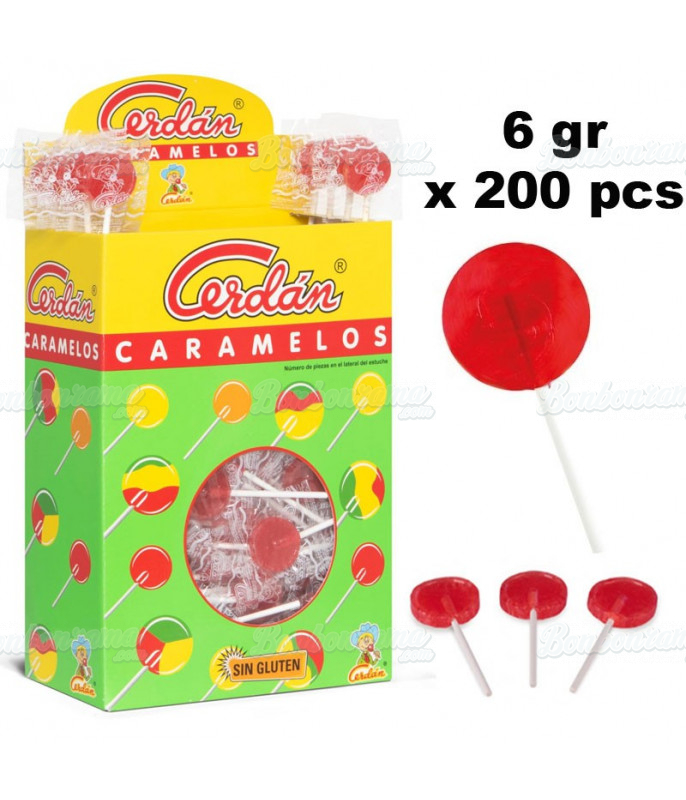 Mini Sucette Ronde Cerise x 200 pcs Mini Sucette Ronde Cerise x 200 pcs