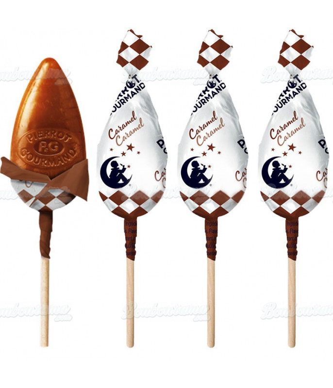 Pierrot Gourmand · Lollipop (flat), caramel, box of 10 130g (4.6 oz)