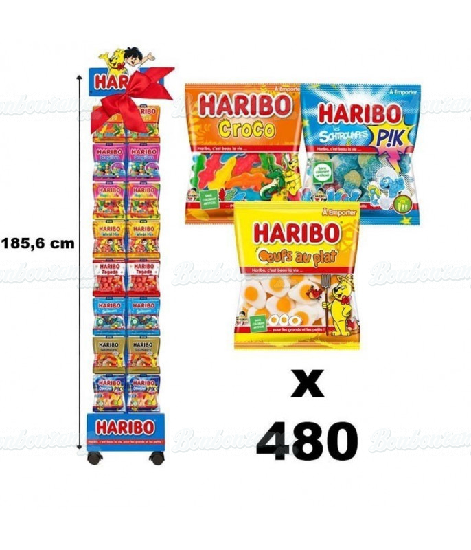 Pack 480 sachets 120 gr HARIBO + Presentoir OFFERT Pack 480 sachets 120 gr HARIBO + Presentoir OFFERT
