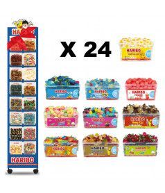 24 tubos Haribo + Présentoir 16 bacs offert en gros conditionnement