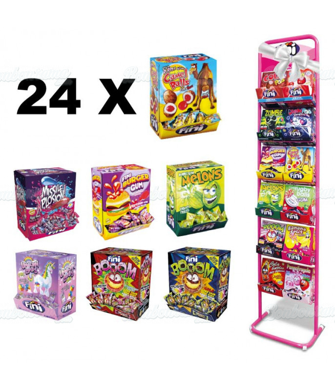 Pack 24 Fini Box + Présentoir Offert pour bonbons et confiseries en gros conditionnement