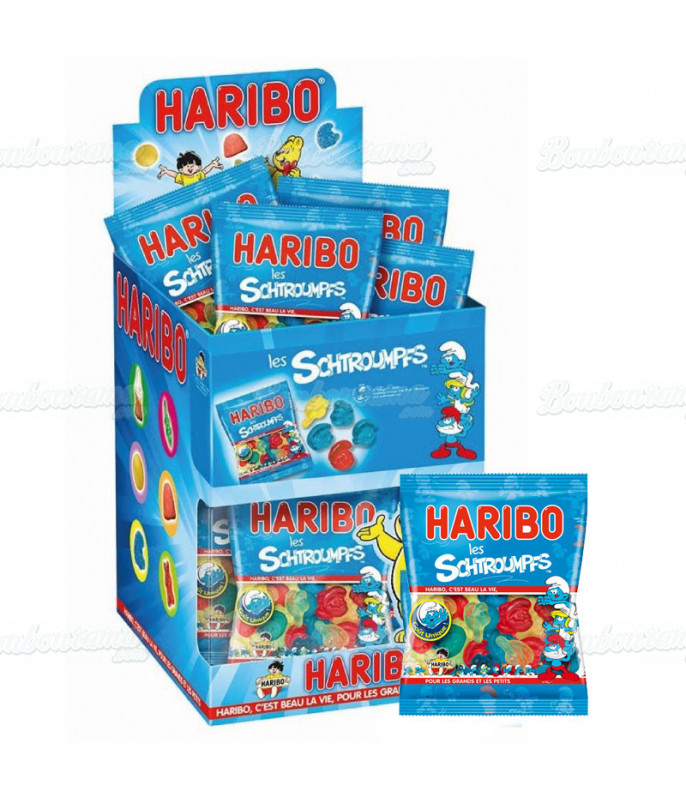 Sachet Haribo 40 gr Schtroumpfs en gros conditionnement