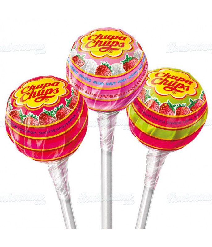 Sucettes Chupa Chups Strawberry Love en gros conditionnement