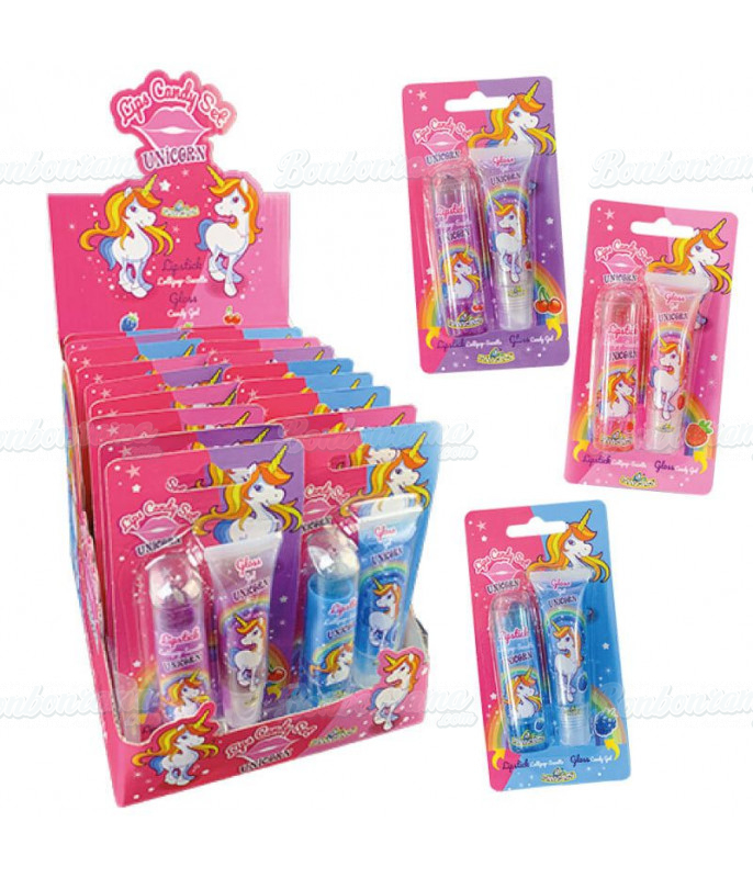 Unicorn Set Lips Candy in bulk packaging on
