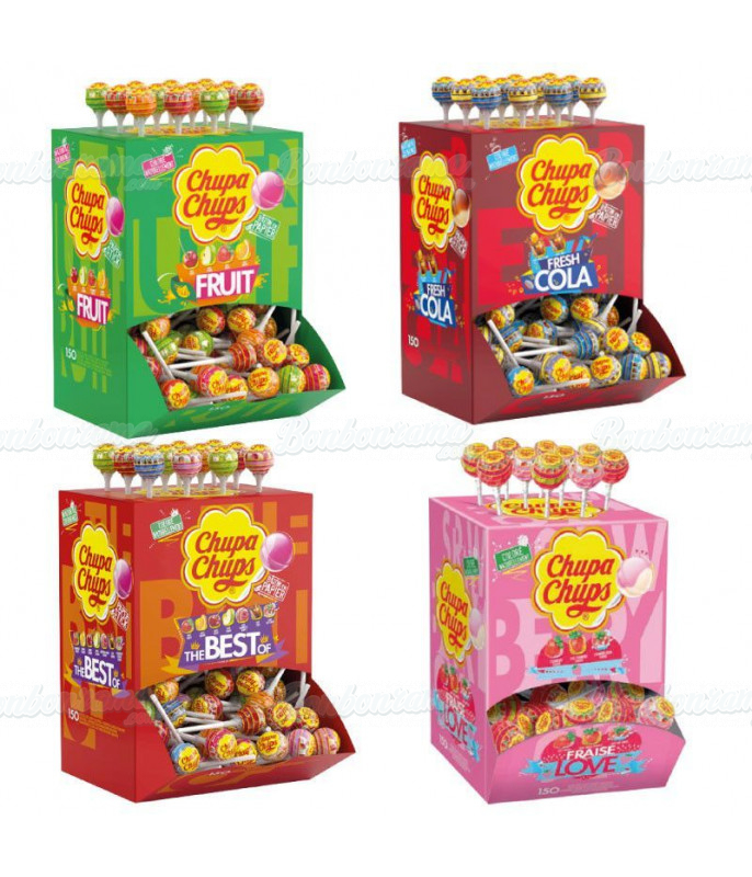 Set 4 Chupa Chups Displays x 600 Stück Großhandel auf Bonbonrama