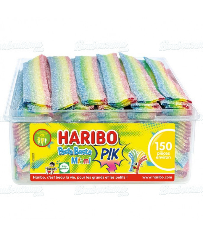 Pasta Basta Miami Pik Haribo in bulk packaging on Bonbonrama