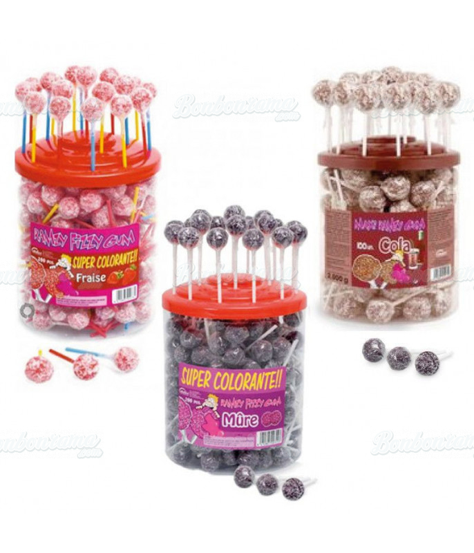 Pack of 3 Ramzy Coloured Lollipop Tubes x 200 pcs
